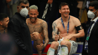 Messi y Neymar post partido