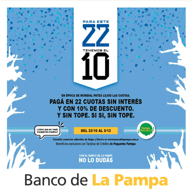 Banco de La Pampa: la Promo Mundial quintuplicó las ventas