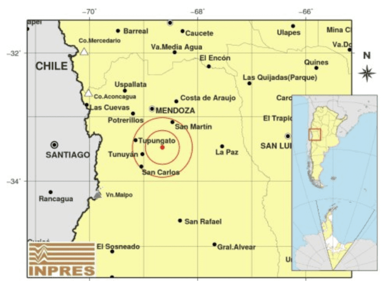 Fuerte sismo en Mendoza