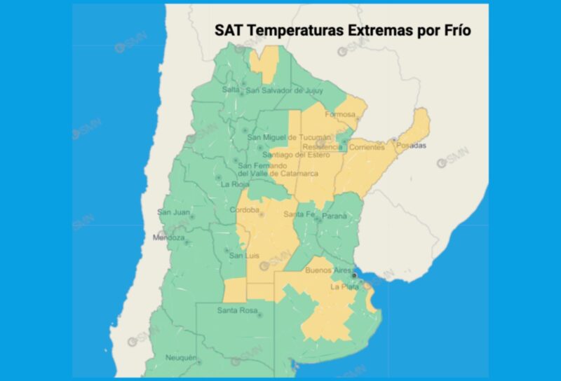 Alerta por frío extremo para el norte de La Pampa